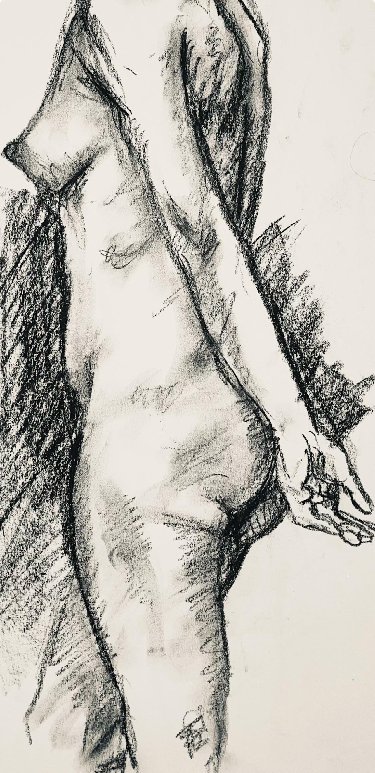Ian Hornak, Renaissance Female Nude Figure Study, 1963, Original Drawing