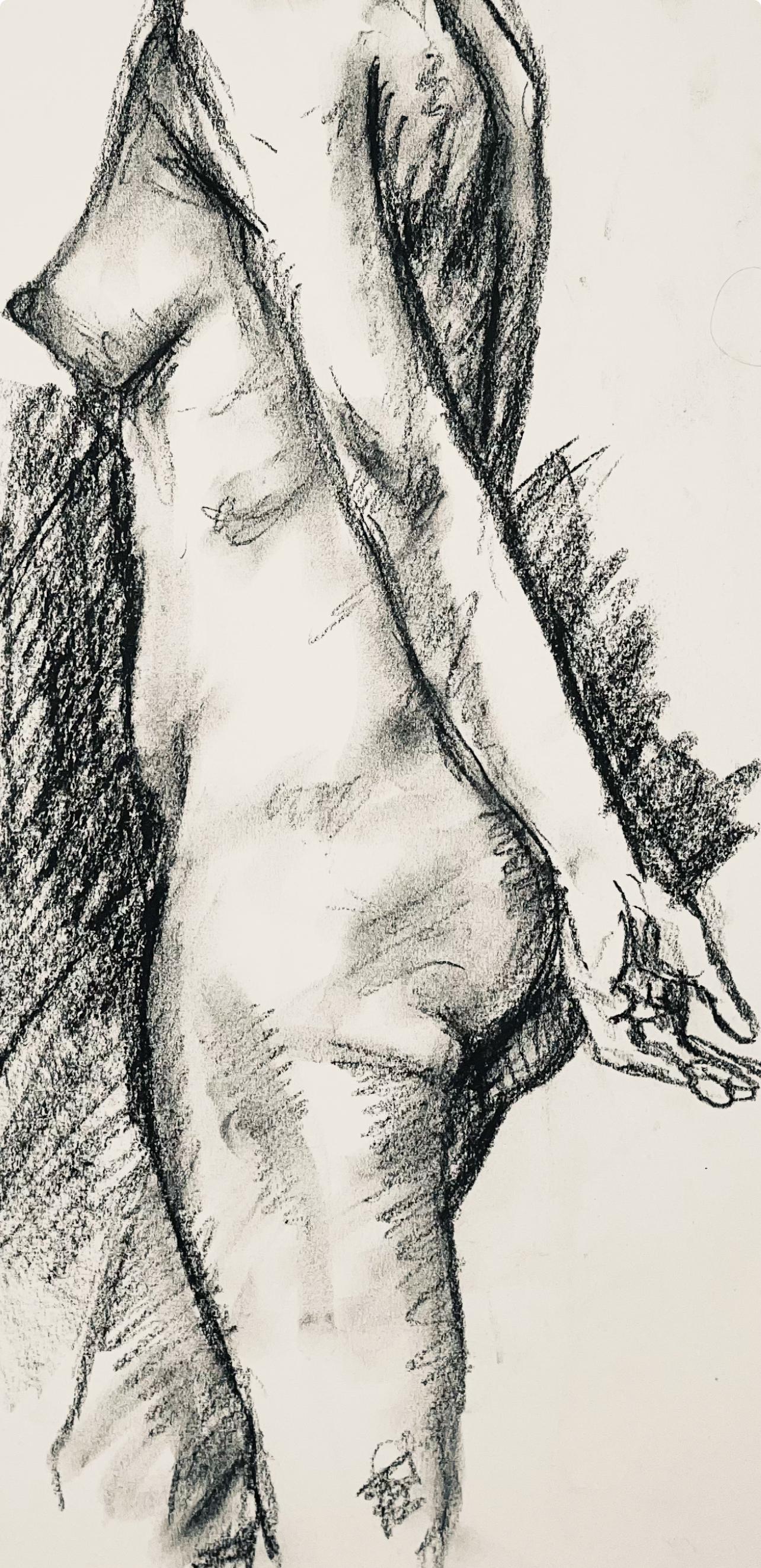 Ian Hornak, Renaissance Female Nude Figure Study, 1963, Original Drawing