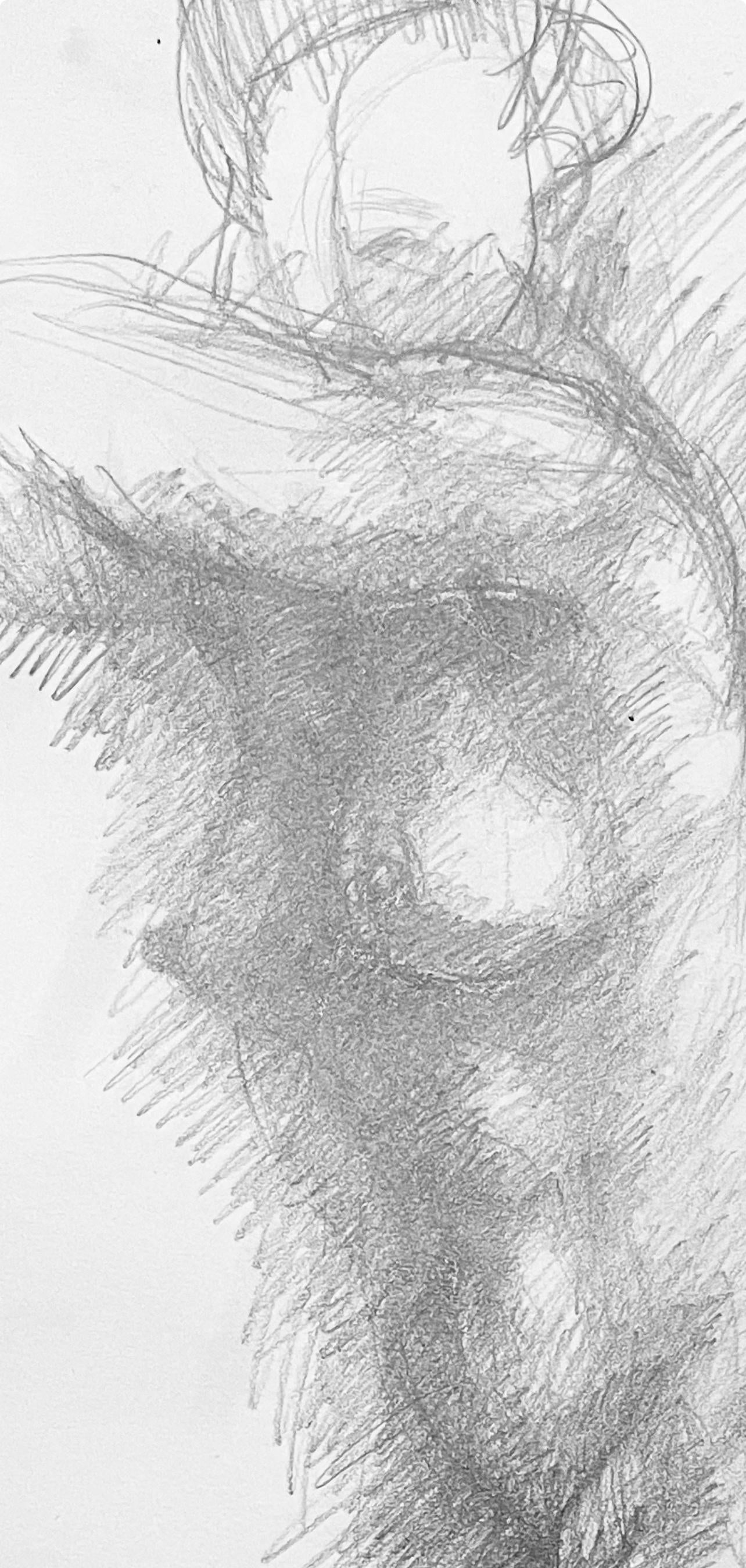 Ian Hornak, Renaissance Female Nude Figure Study, 1963, Original Drawing