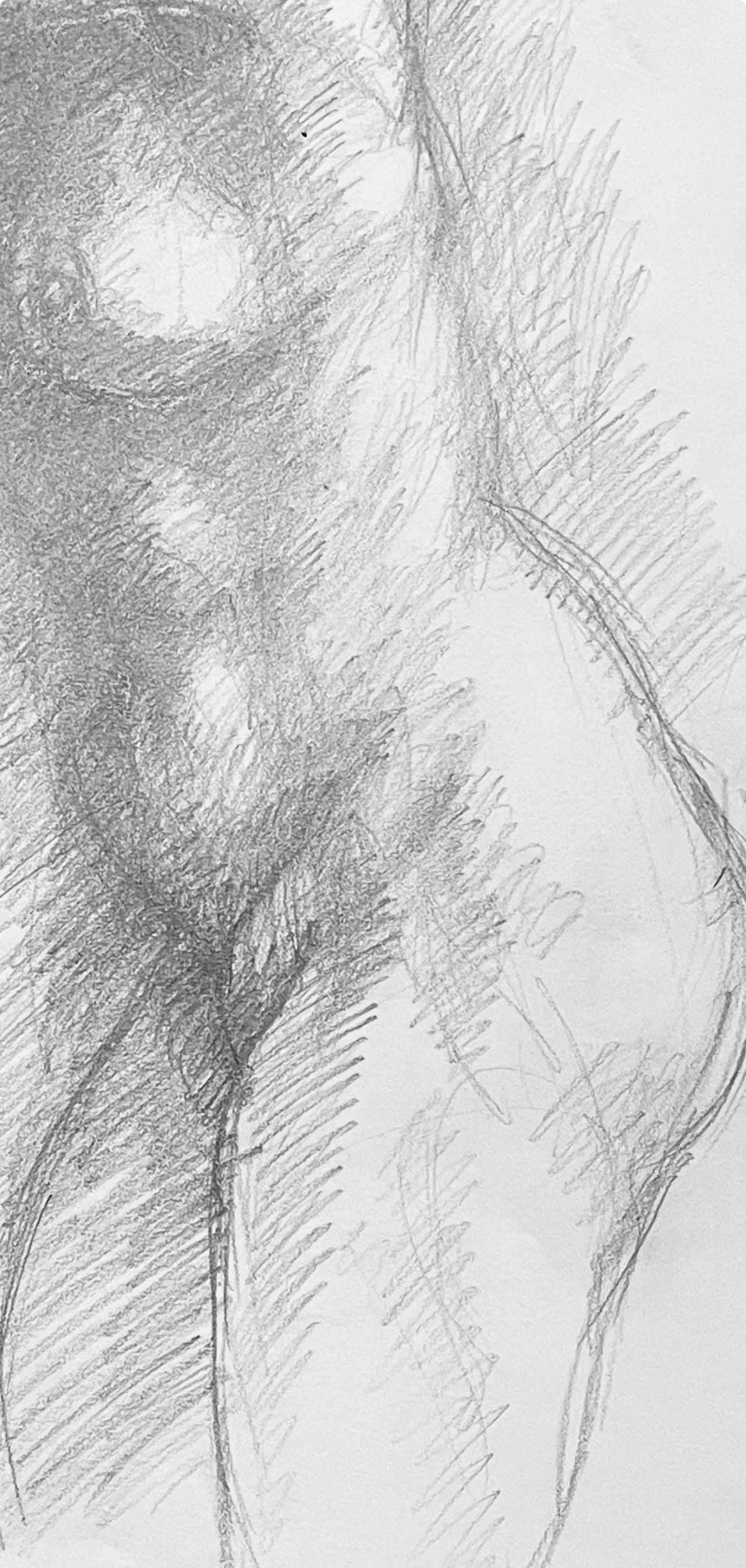 Ian Hornak, Renaissance Female Nude Figure Study, 1963, Original Drawing