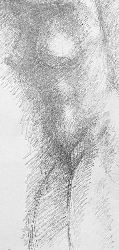 Ian Hornak, Renaissance Female Nude Figure Study, 1963, Original Drawing