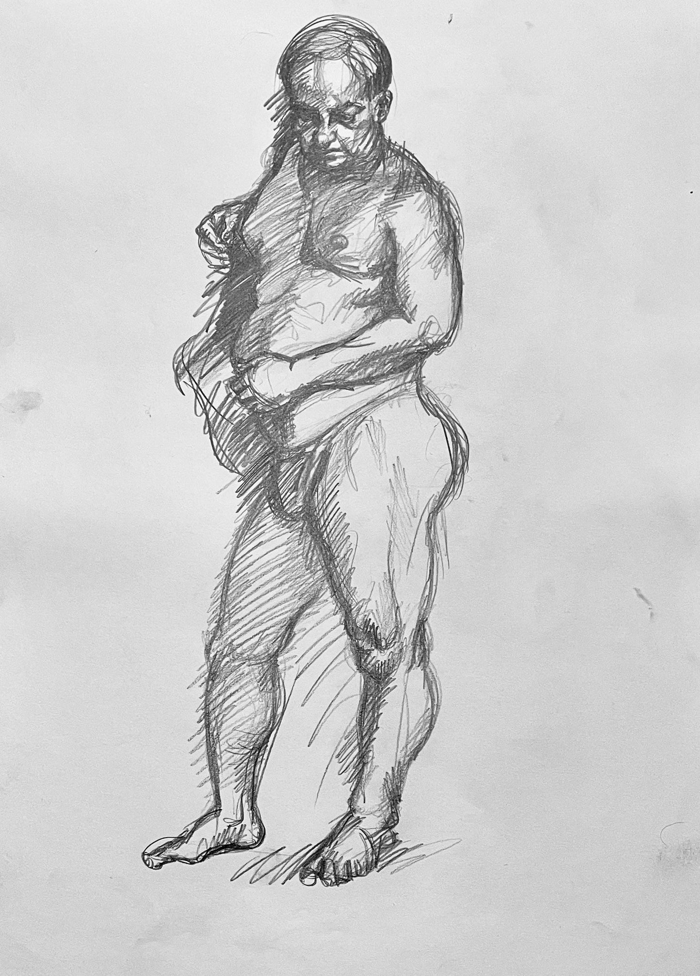 Ian Hornak, Renaissance Male Nude Figure Study, 1963, Original Drawing
