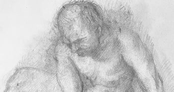 Ian Hornak, Renaissance Male Nude Figure Study, 1963, Original Drawing