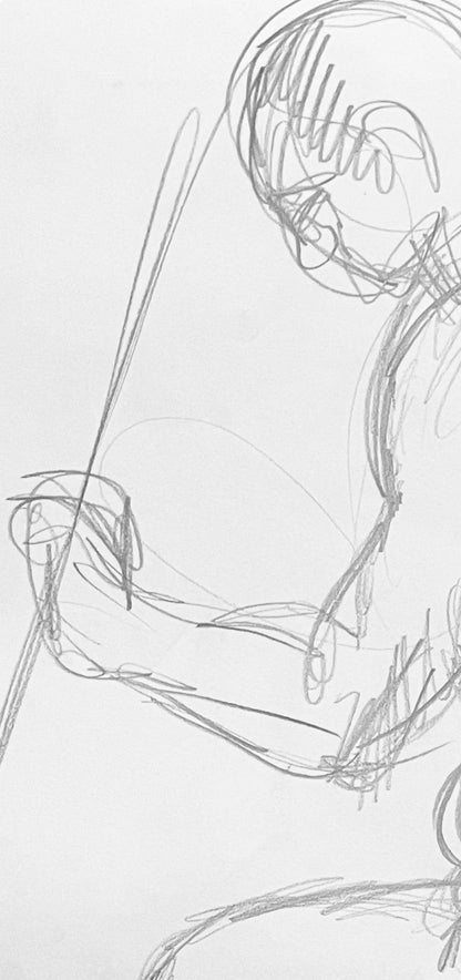 Ian Hornak, Renaissance Male Nude Figure Study, 1963, Original Drawing