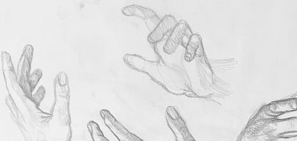 Ian Hornak, Renaissance Hand Figure Study, 1963, Original Drawing