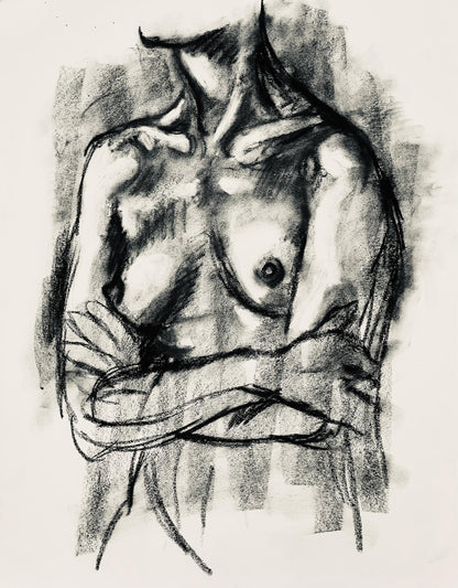 Ian Hornak, Renaissance Female Nude Figure Study, 1963, Original Drawing