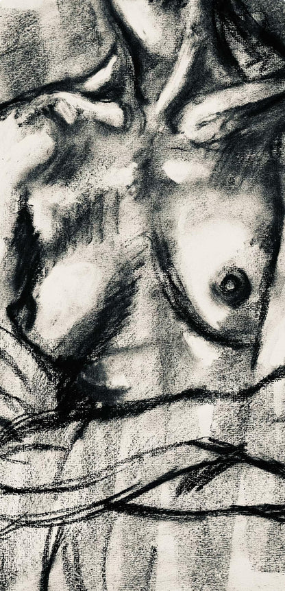 Ian Hornak, Renaissance Female Nude Figure Study, 1963, Original Drawing