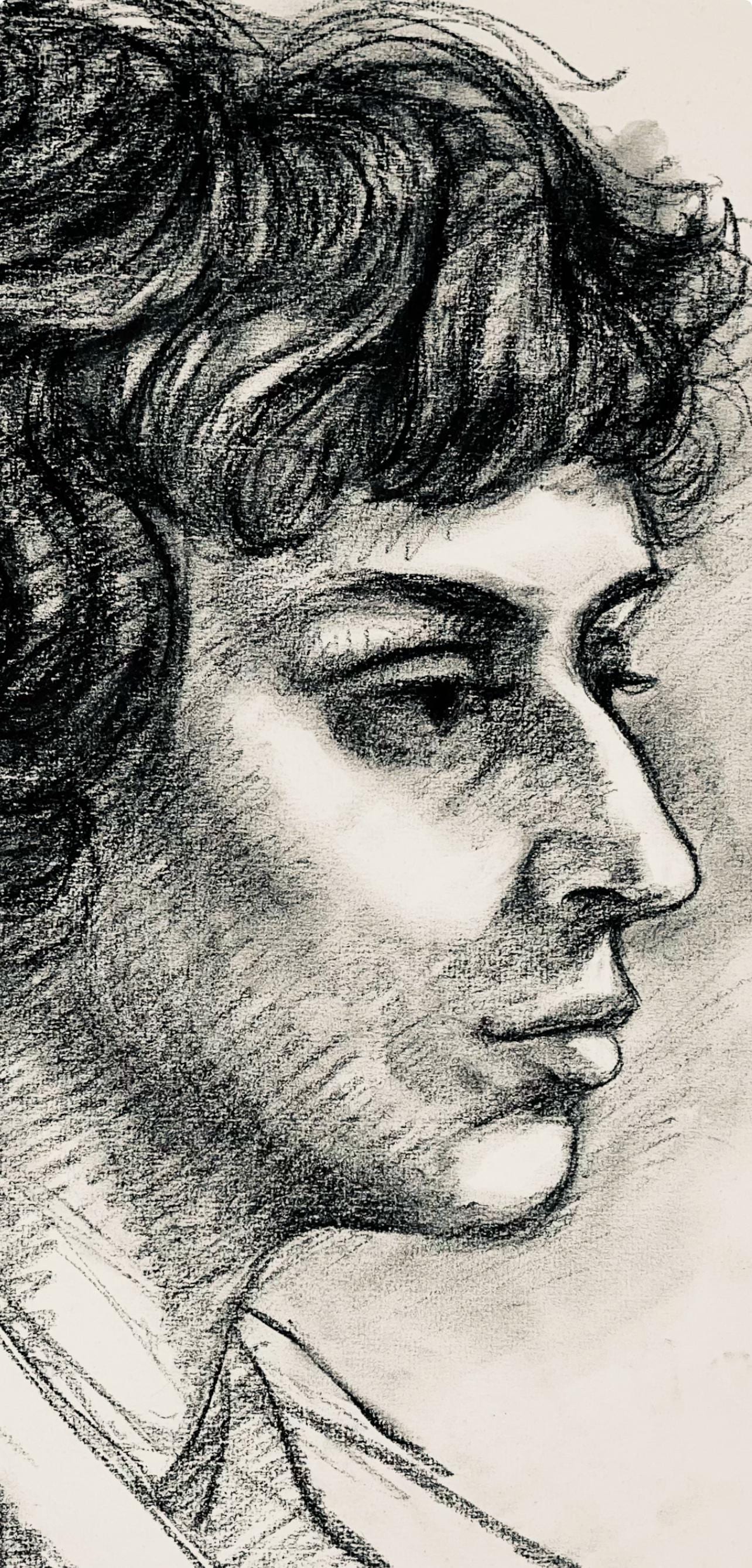 Ian Hornak, Renaissance Female Figure Study, 1963, Original Drawing