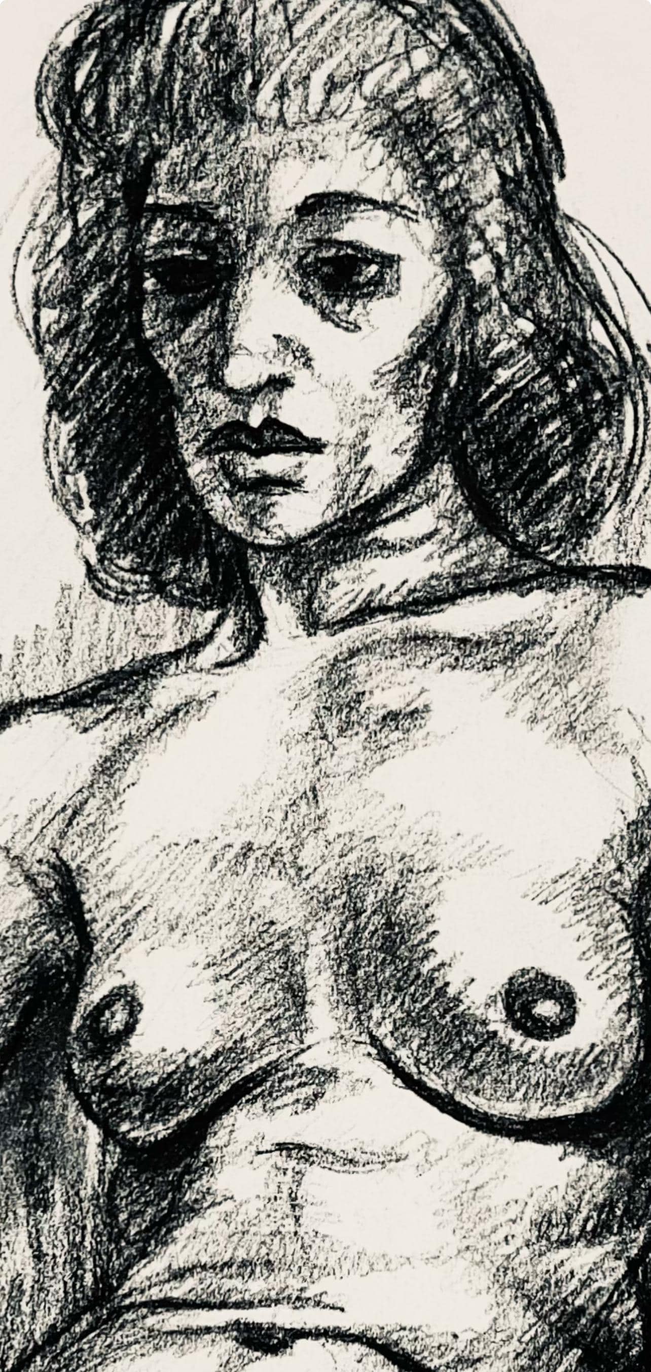 Ian Hornak, Renaissance Female Nude Figure Study, 1963, Original Drawing