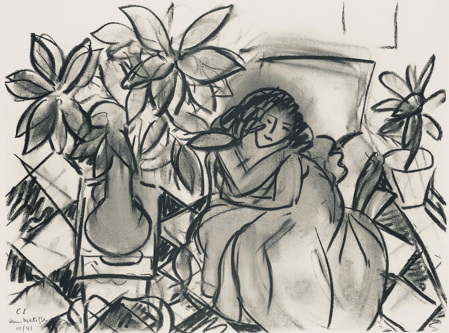 Henri Matisse, Srie C, Var. 1 (Duthuit 9), Henri Matisse, Dessins, Thmes Et Variations, Lithograph
