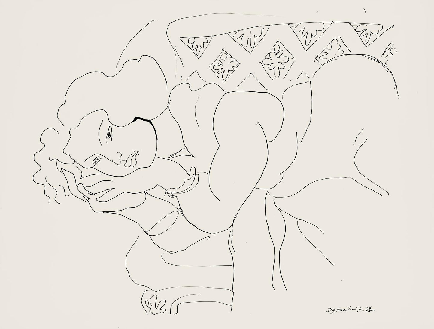 Henri Matisse, Srie D, Var. 9 (Duthuit 9), Henri Matisse, Dessins, Thmes Et Variations, Lithograph