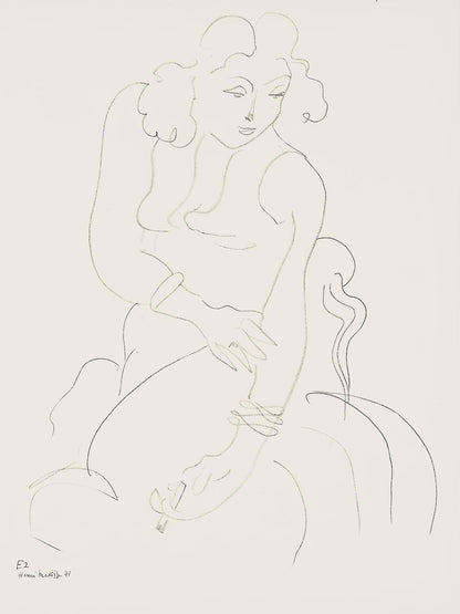 Henri Matisse, Srie E, Var. 2 (Duthuit 9), Henri Matisse, Dessins, Thmes Et Variations, Lithograph