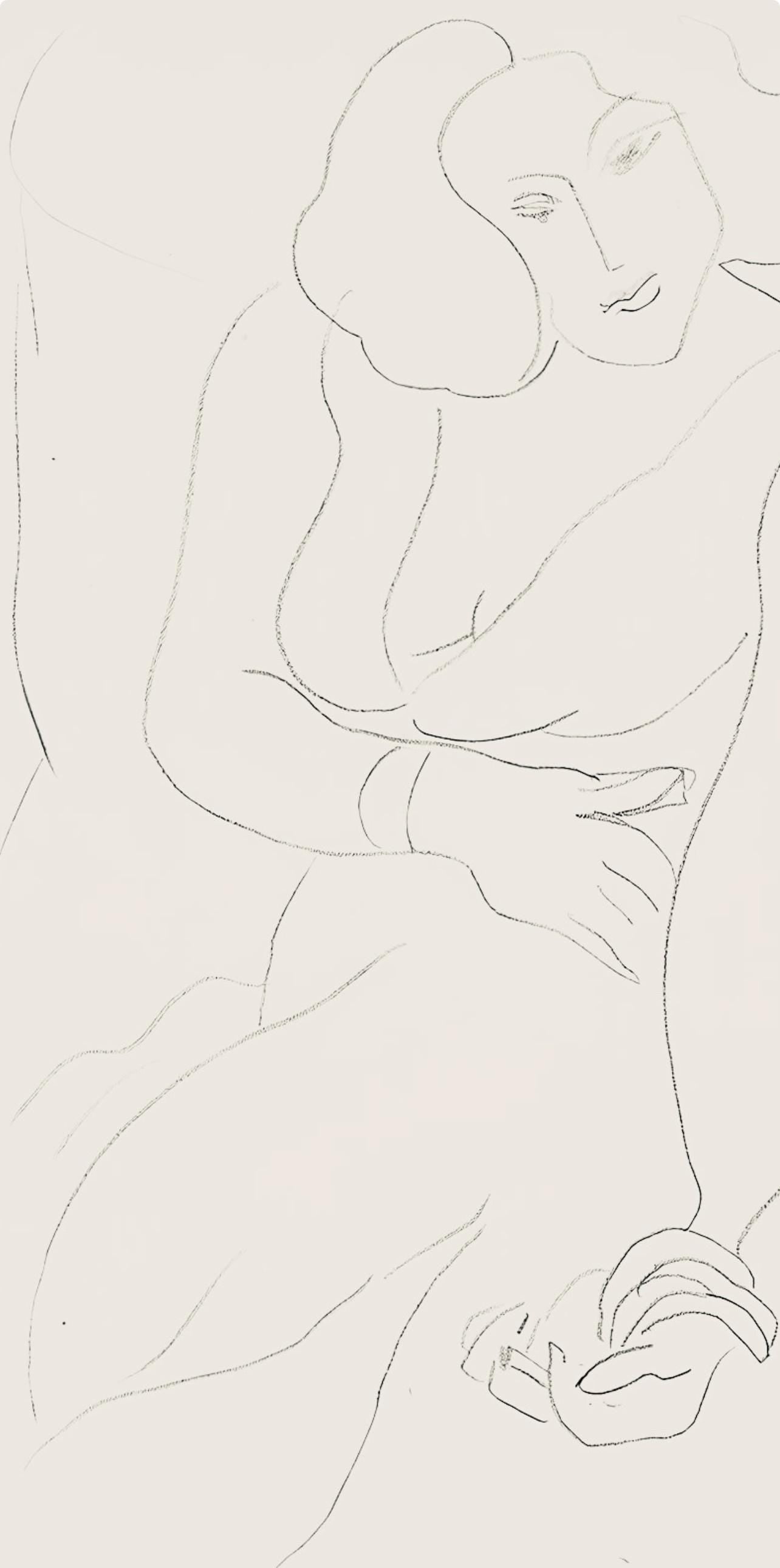 Henri Matisse, Srie E, Var. 4 (Duthuit 9), Henri Matisse, Dessins, Thmes Et Variations, Lithograph