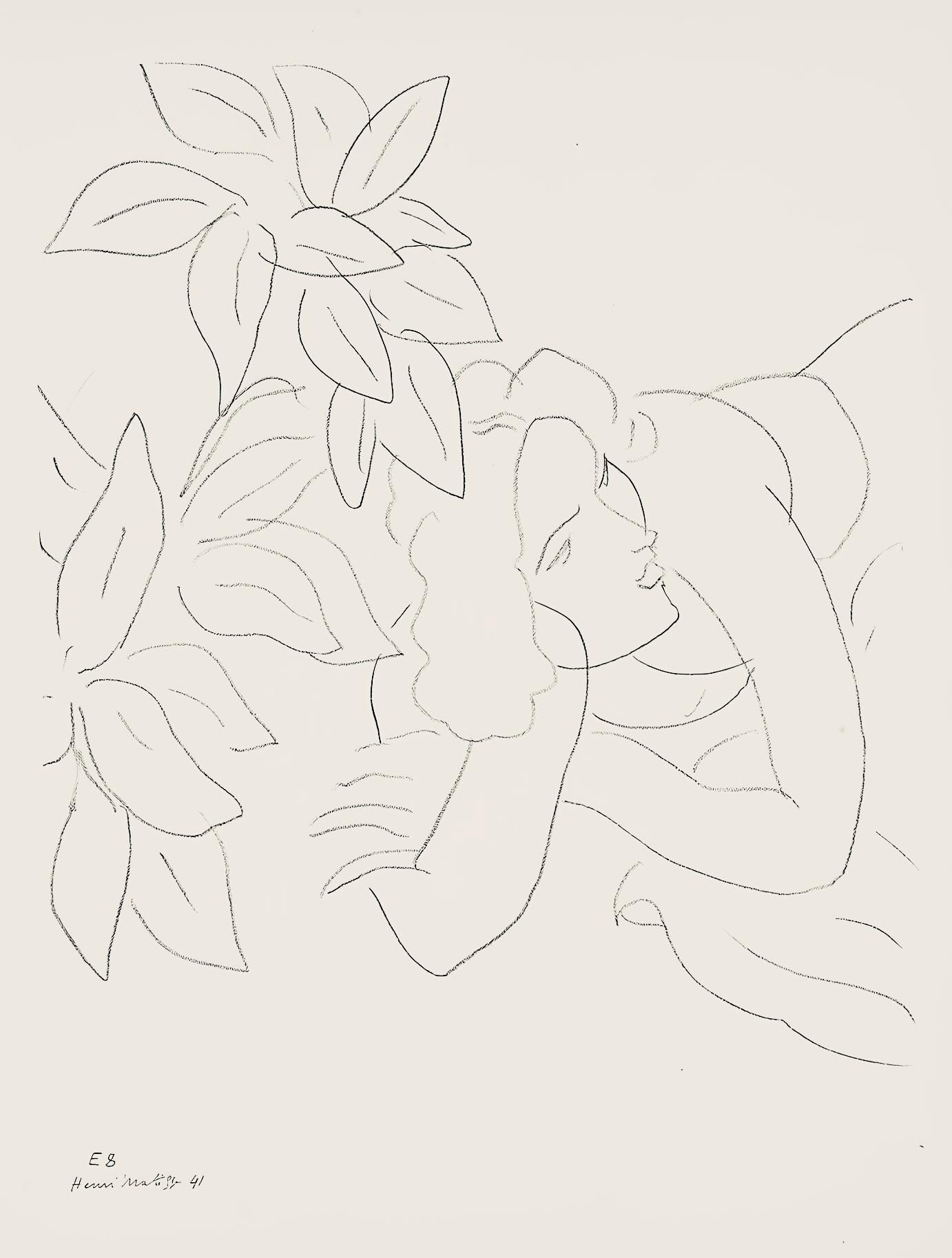 Henri Matisse, Srie E, Var. 8 (Duthuit 9), Henri Matisse, Dessins, Thmes Et Variations, Lithograph