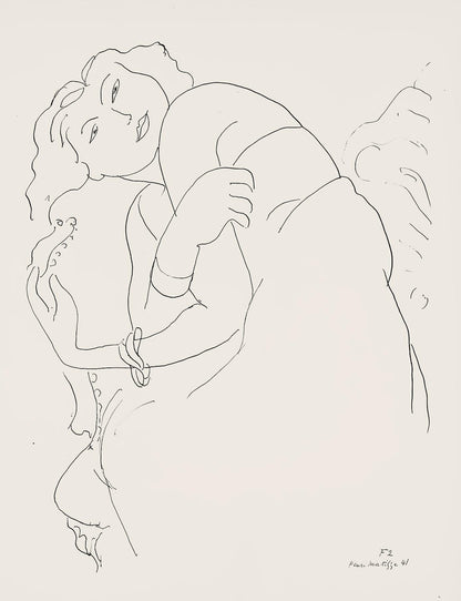 Henri Matisse, Srie F, Var. 2 (Duthuit 9), Henri Matisse, Dessins, Thmes Et Variations, Lithograph