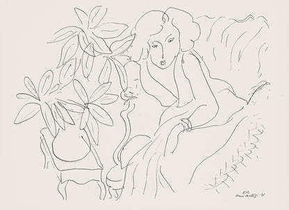 Henri Matisse, Srie E, Var. 12 (Duthuit 9), Henri Matisse, Dessins, Thmes Et Variations, Lithograph