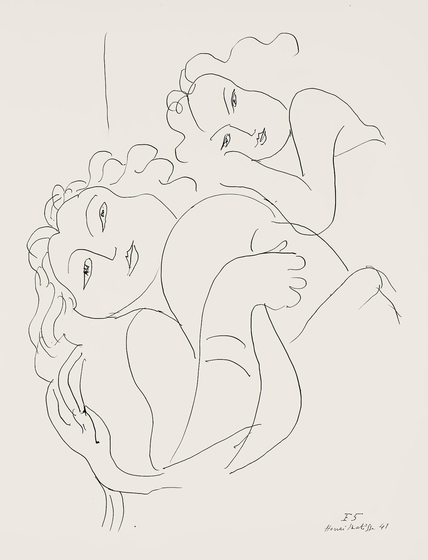 Henri Matisse, Srie F, Var. 5 (Duthuit 9), Henri Matisse, Dessins, Thmes Et Variations, Lithograph
