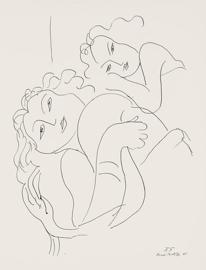 Henri Matisse, Srie F, Var. 5 (Duthuit 9), Henri Matisse, Dessins, Thmes Et Variations, Lithograph