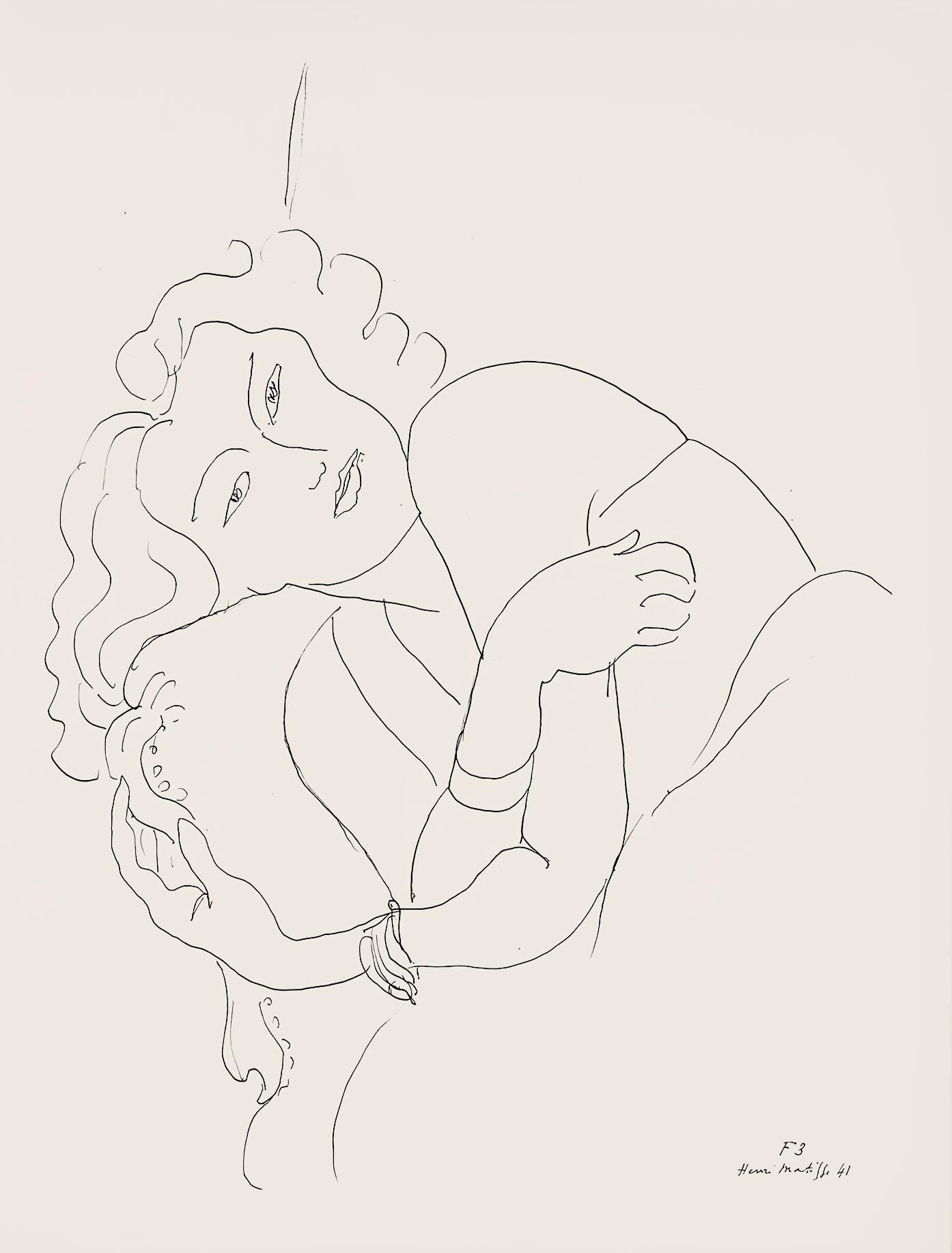 Henri Matisse, Srie F, Var. 3 (Duthuit 9), Henri Matisse, Dessins, Thmes Et Variations, Lithograph