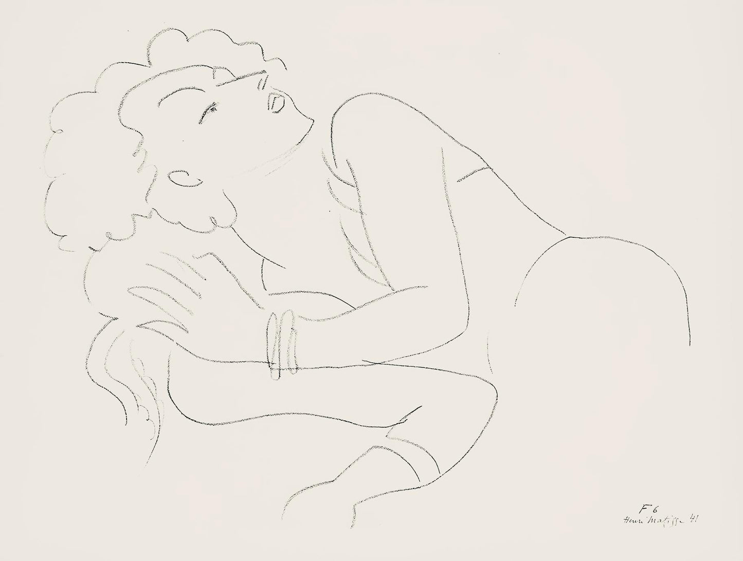 Henri Matisse, Srie F, Var. 6 (Duthuit 9), Henri Matisse, Dessins, Thmes Et Variations, Lithograph