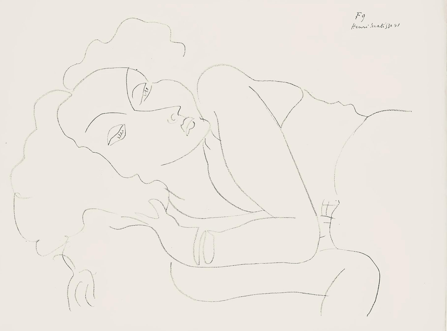 Henri Matisse, Srie F, Var. 9 (Duthuit 9), Henri Matisse, Dessins, Thmes Et Variations, Lithograph