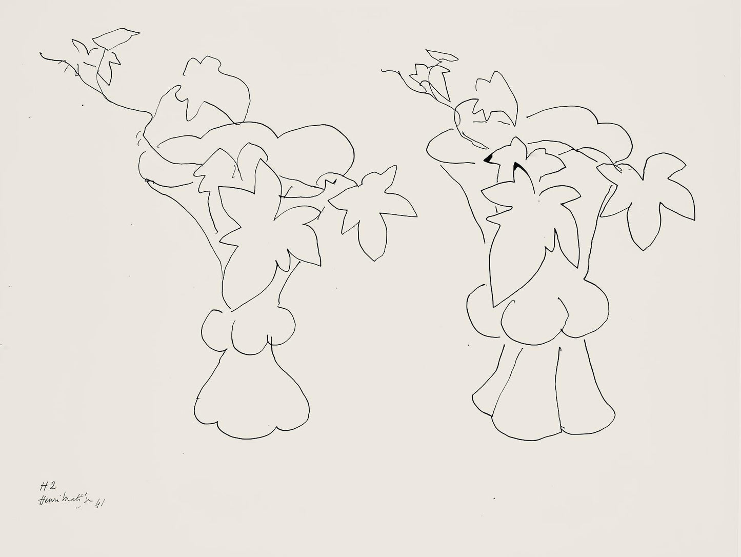 Henri Matisse, Srie H, Var. 2 (Duthuit 9), Henri Matisse, Dessins, Thmes Et Variations, Lithograph