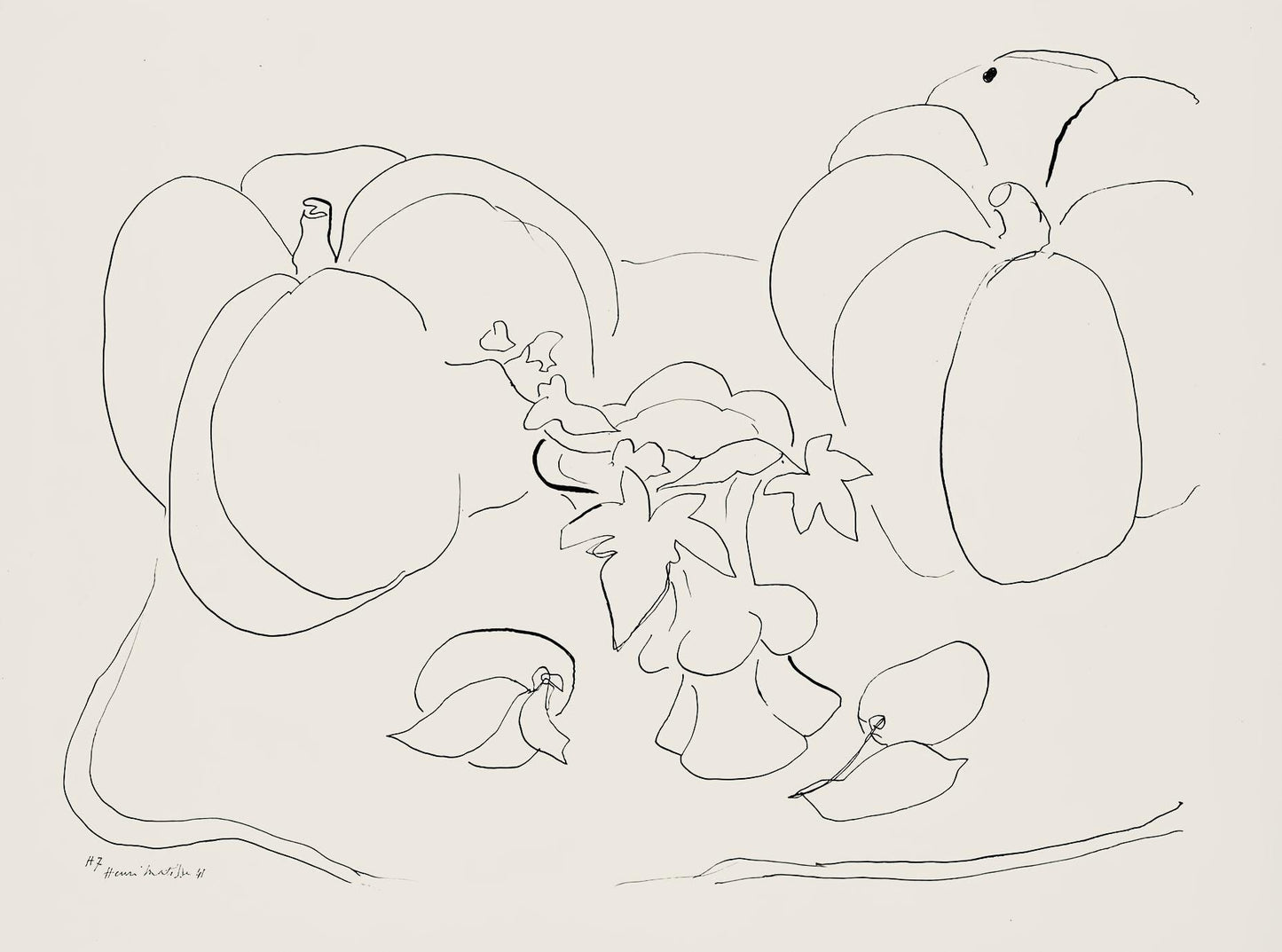 Henri Matisse, Srie H, Var. 7 (Duthuit 9), Henri Matisse, Dessins, Thmes Et Variations, Lithograph