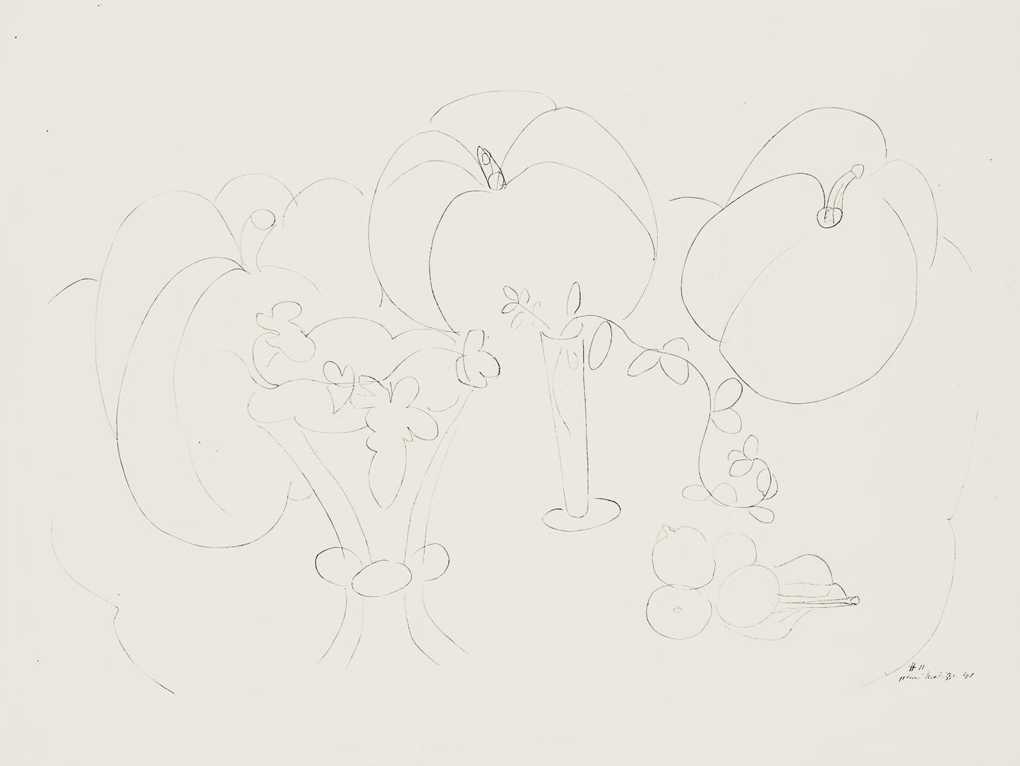 Henri Matisse, Srie H, Var. 11 (Duthuit 9), Henri Matisse, Dessins, Thmes Et Variations, Lithograph