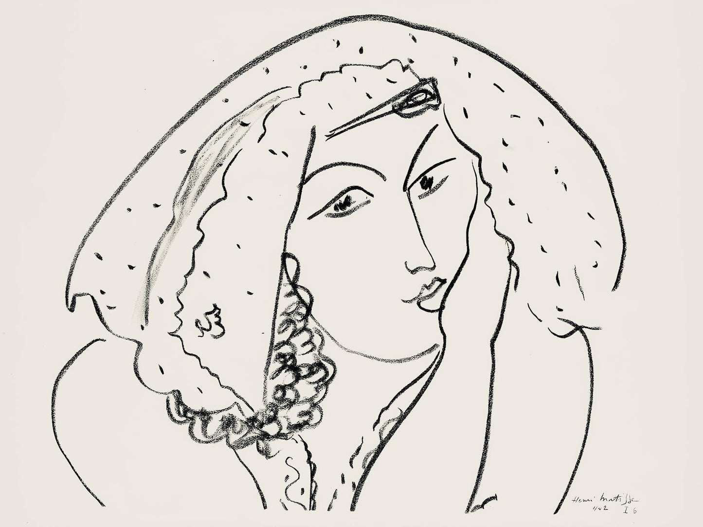 Henri Matisse, Srie I, Var. 6 (Duthuit 9), Henri Matisse, Dessins, Thmes Et Variations, Lithograph