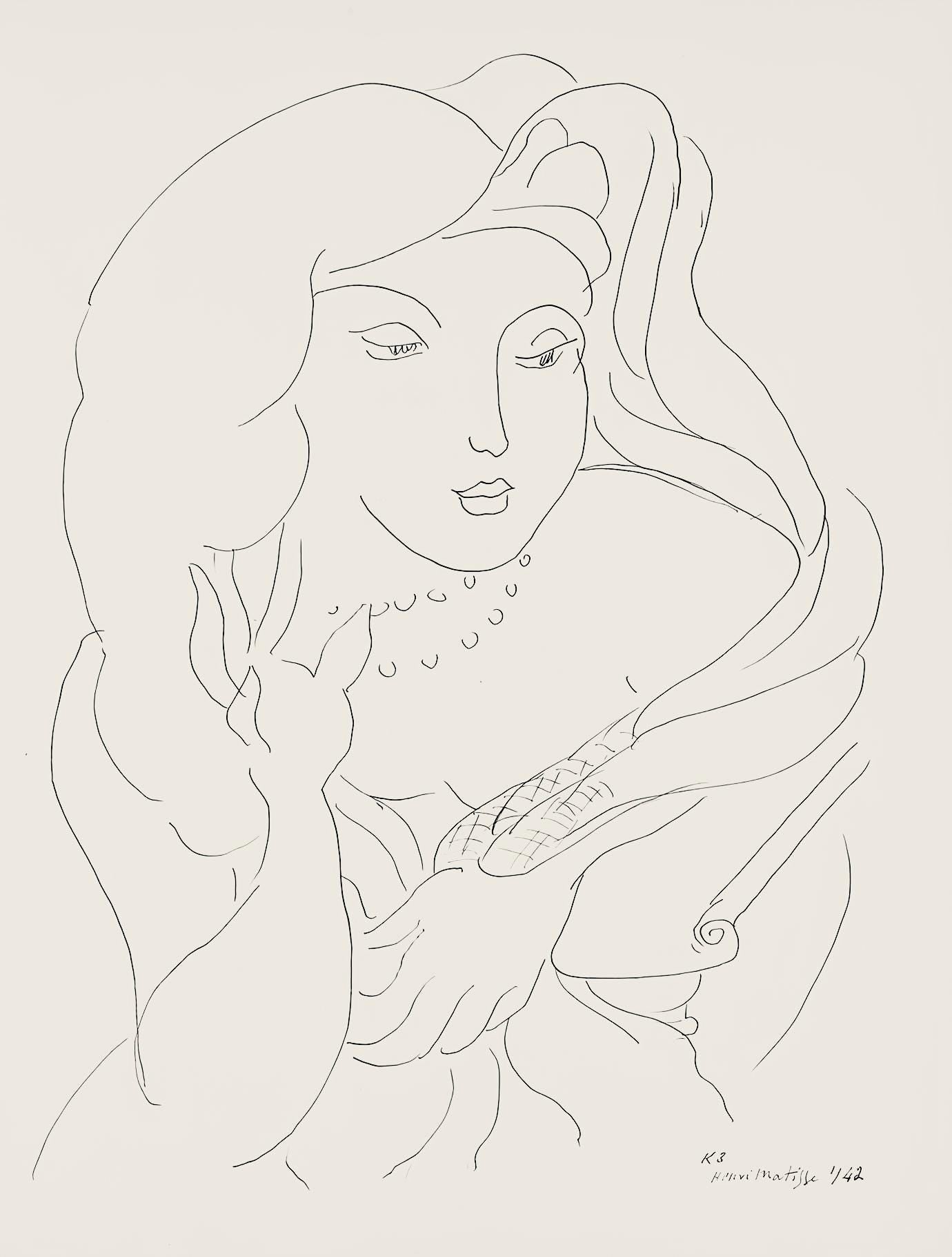Henri Matisse, Srie K, Var. 3 (Duthuit 9), Henri Matisse, Dessins, Thmes Et Variations, Lithograph