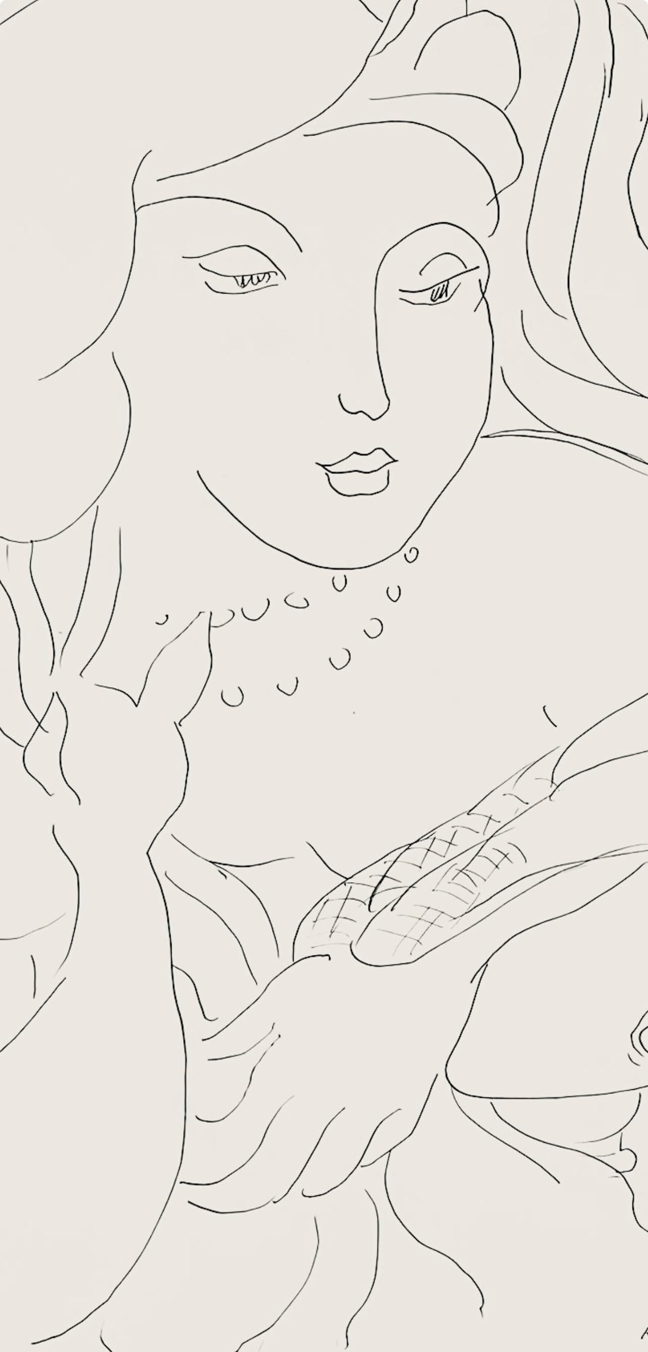 Henri Matisse, Srie K, Var. 3 (Duthuit 9), Henri Matisse, Dessins, Thmes Et Variations, Lithograph