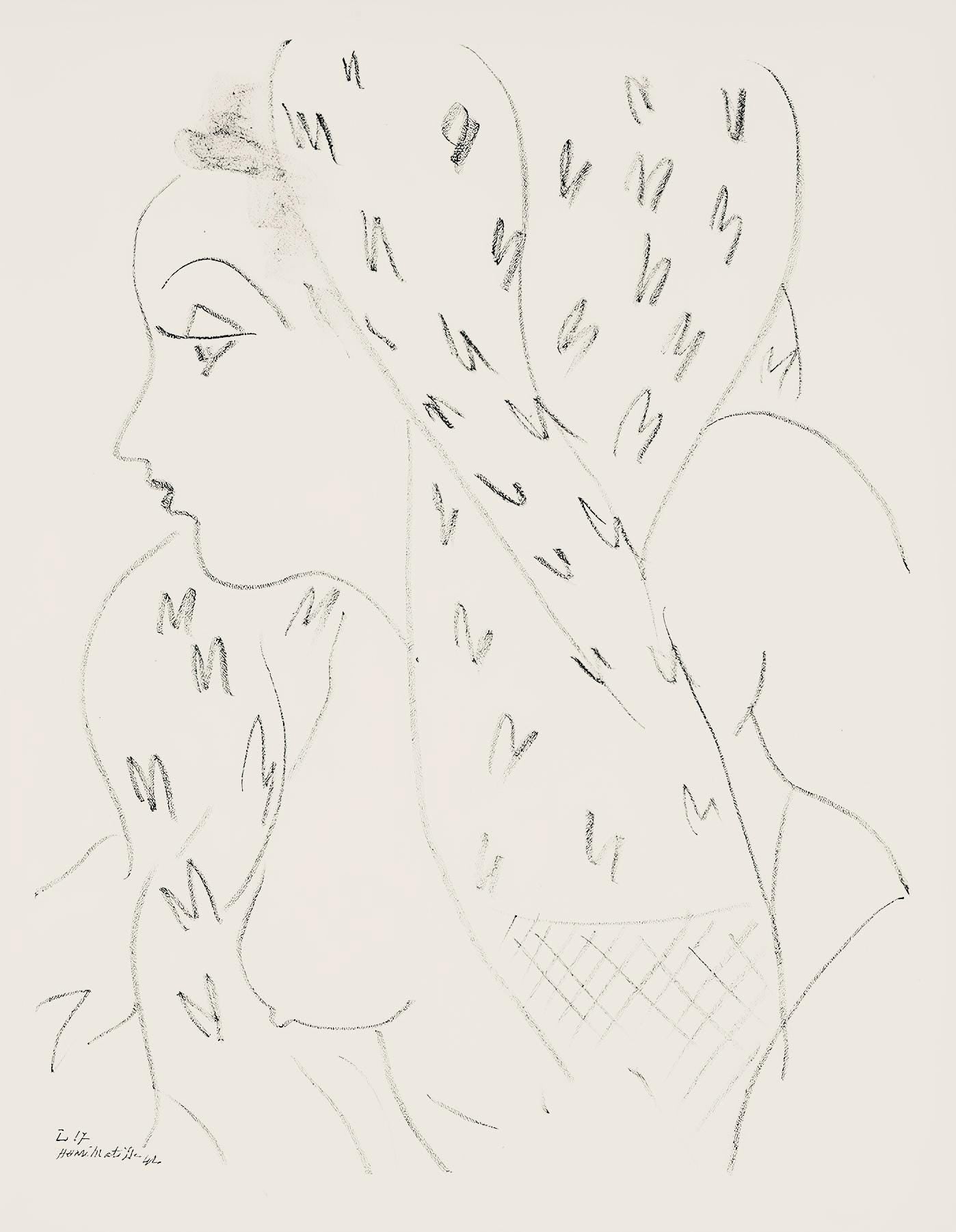 Henri Matisse, Srie L, Var. 17 (Duthuit 9), Henri Matisse, Dessins, Thmes Et Variations, Lithograph