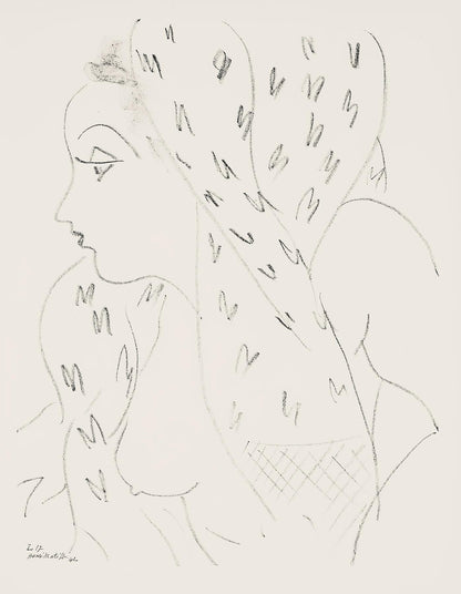 Henri Matisse, Srie L, Var. 17 (Duthuit 9), Henri Matisse, Dessins, Thmes Et Variations, Lithograph