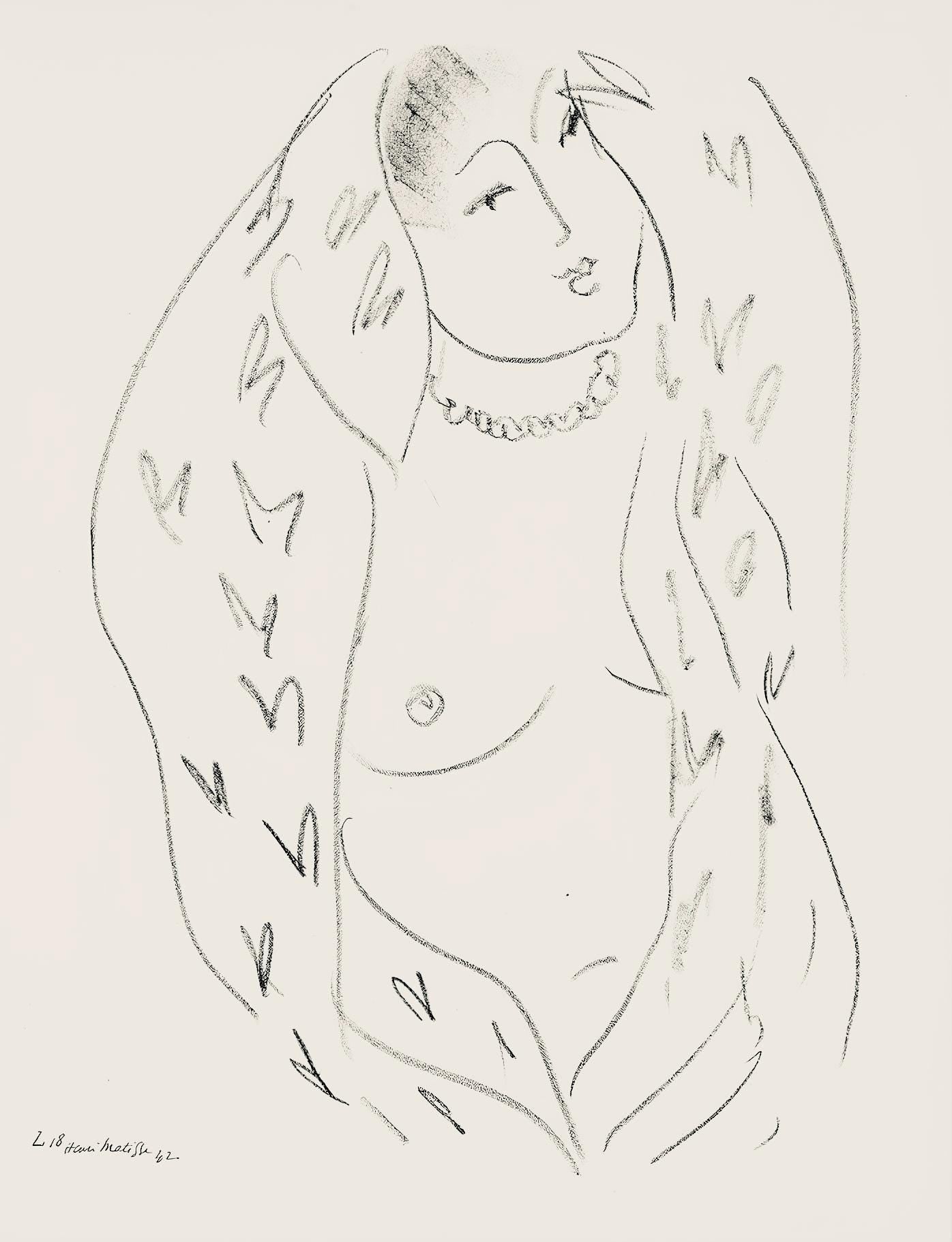 Henri Matisse, Srie L, Var. 18 (Duthuit 9), Henri Matisse, Dessins, Thmes Et Variations, Lithograph