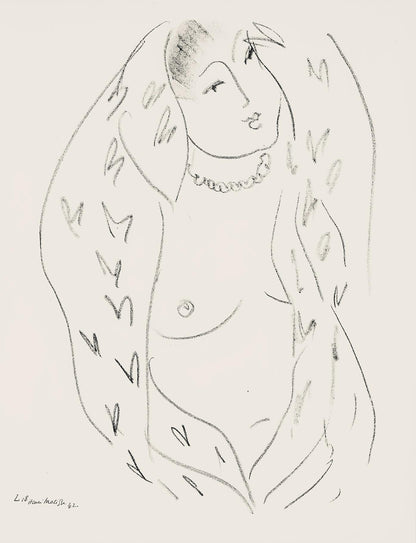 Henri Matisse, Srie L, Var. 18 (Duthuit 9), Henri Matisse, Dessins, Thmes Et Variations, Lithograph