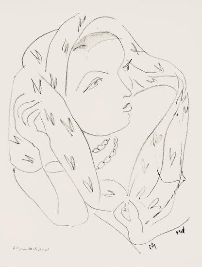 Henri Matisse, Srie L, Var. 16 (Duthuit 9), Henri Matisse, Dessins, Thmes Et Variations, Lithograph