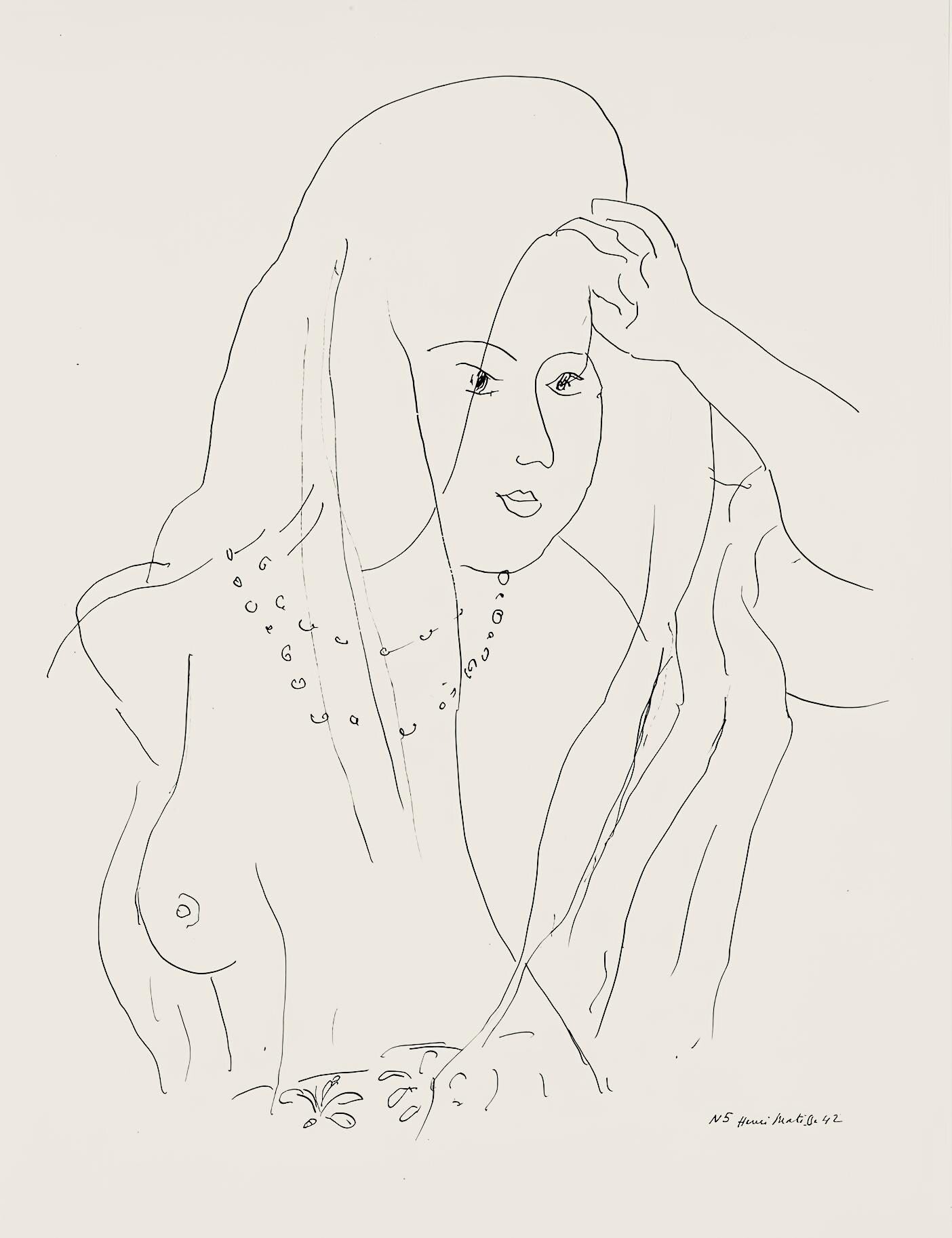 Henri Matisse, Srie N, Var. 5 (Duthuit 9), Henri Matisse, Dessins, Thmes Et Variations, Lithograph