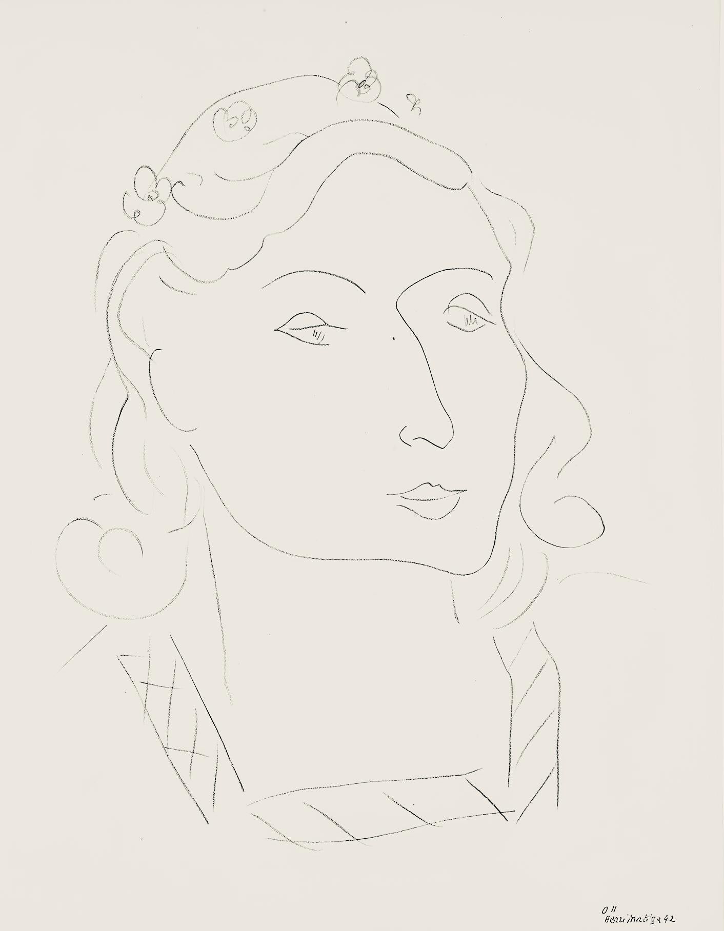 Henri Matisse, Srie O, Var. 11 (Duthuit 9), Henri Matisse, Dessins, Thmes Et Variations, Lithograph