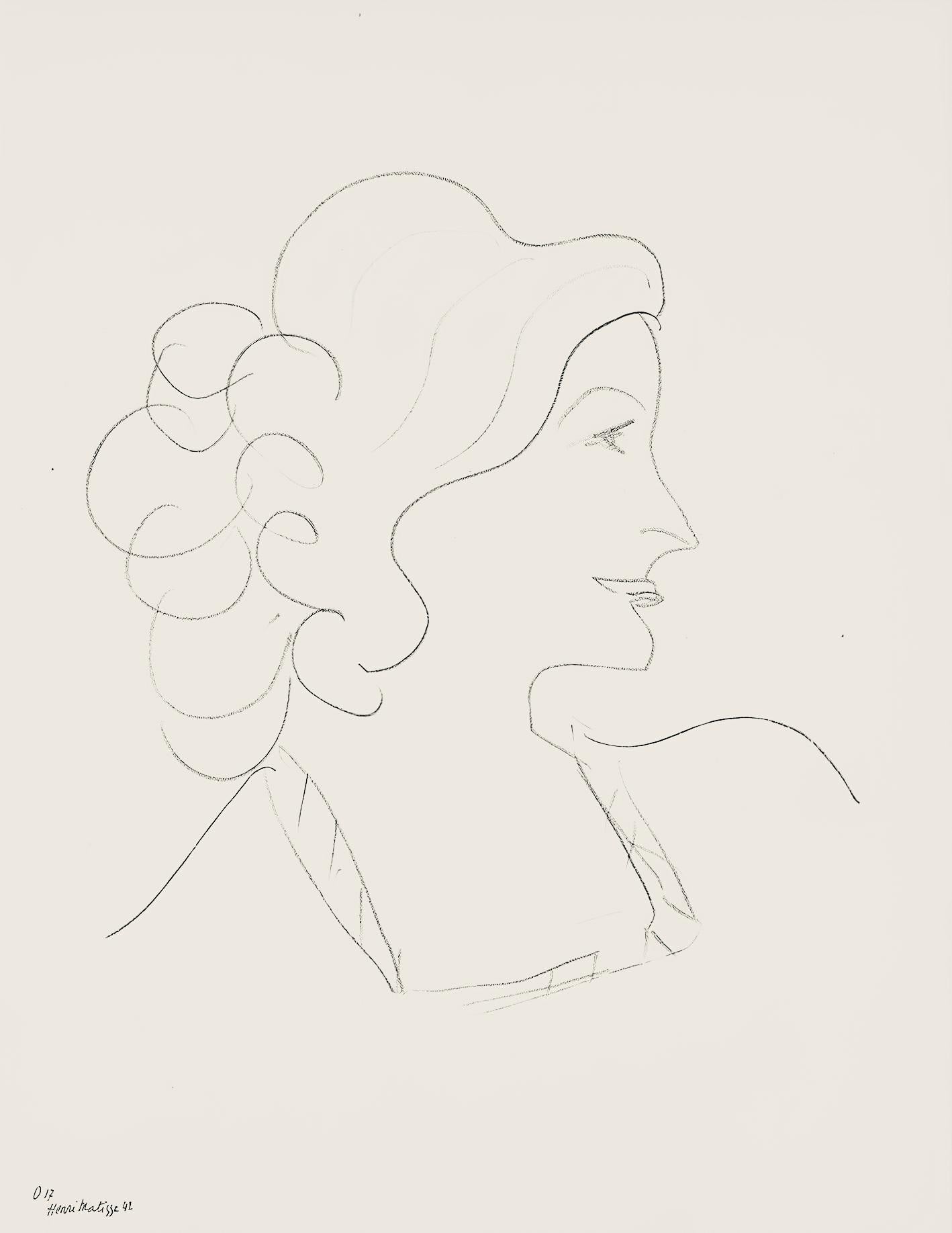 Henri Matisse, Srie O, Var. 17 (Duthuit 9), Henri Matisse, Dessins, Thmes Et Variations, Lithograph