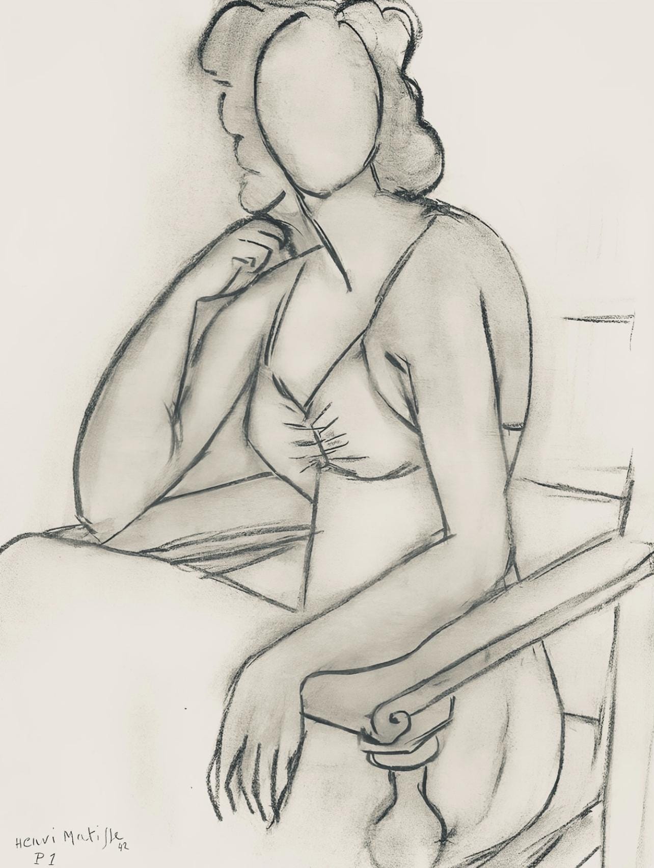 Henri Matisse, Srie P, Var. 1 (Duthuit 9), Henri Matisse, Dessins, Thmes Et Variations, Lithograph