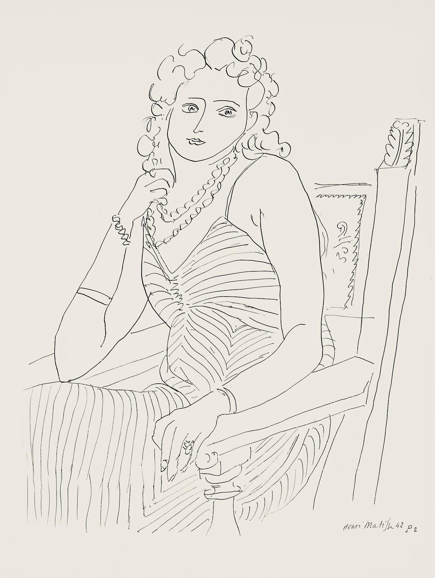Henri Matisse, Srie P, Var. 2 (Duthuit 9), Henri Matisse, Dessins, Thmes Et Variations, Lithograph