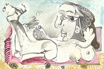 Pablo Picasso, Femme Couche L'Oiseau, Marina Picasso Collection, Official Lithograph