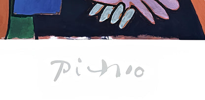 Pablo Picasso, Femme La Chaise Sur Fond Jaune, Marina Picasso Collection, Official Lithograph