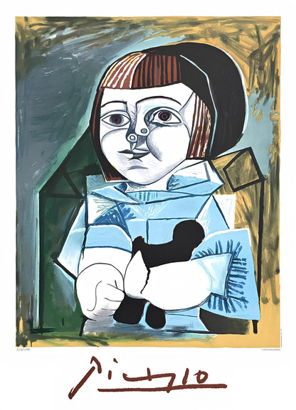 Pablo Picasso, Paloma En Bleu, Marina Picasso Collection, Official Lithograph