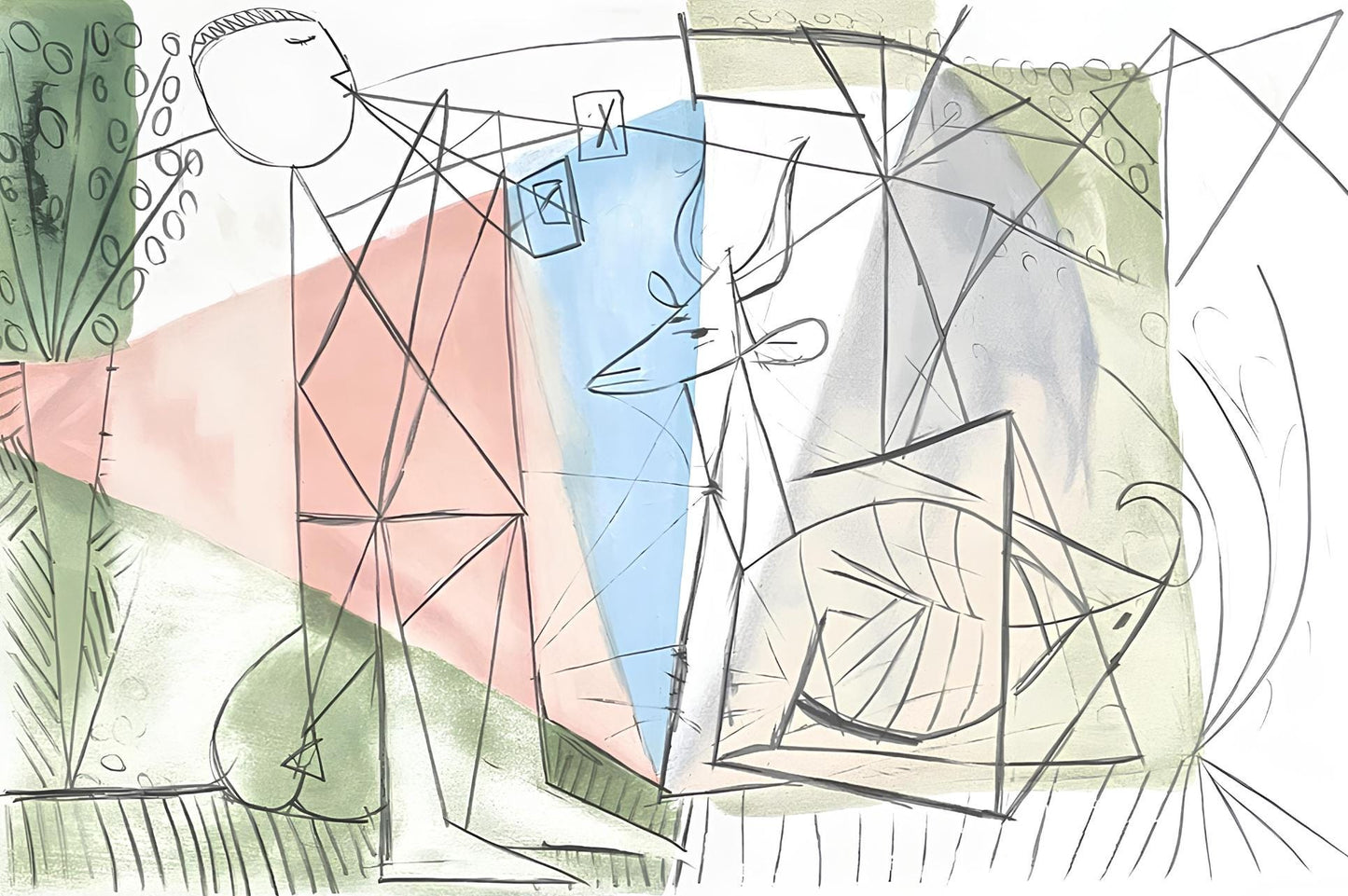 Pablo Picasso, Le Joueur De Flte Et Gazelle, Marina Picasso Collection, Official Lithograph