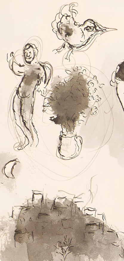 Marc Chagall, Composition, Lettres D'Hivernage, Lithograph