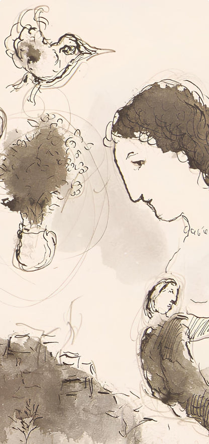 Marc Chagall, Composition, Lettres D'Hivernage, Lithograph