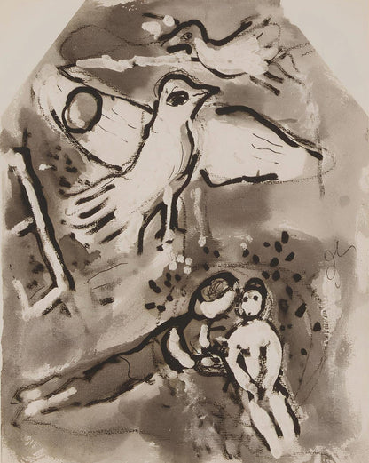 Marc Chagall, Composition, Lettres D'Hivernage, Lithograph