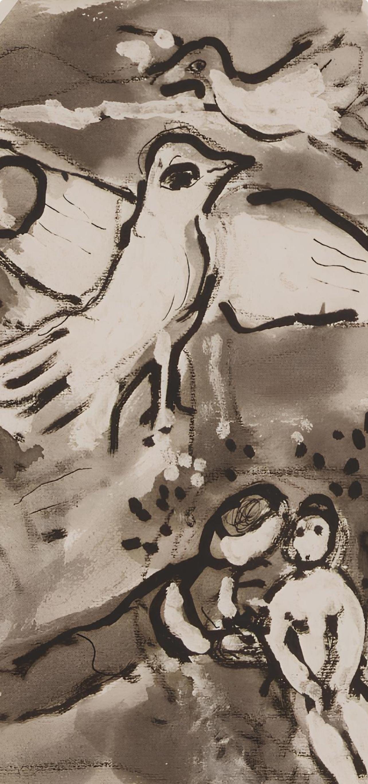 Marc Chagall, Composition, Lettres D'Hivernage, Lithograph