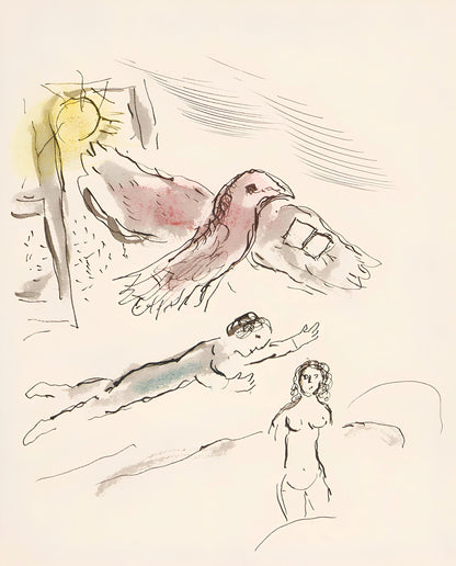 Marc Chagall, Composition, Lettres D'Hivernage, Lithograph